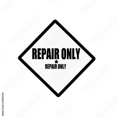 Repair black stamp text on white background