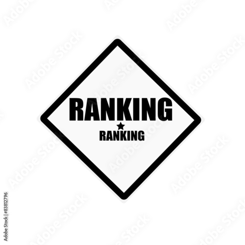 Ranking black stamp text on white background