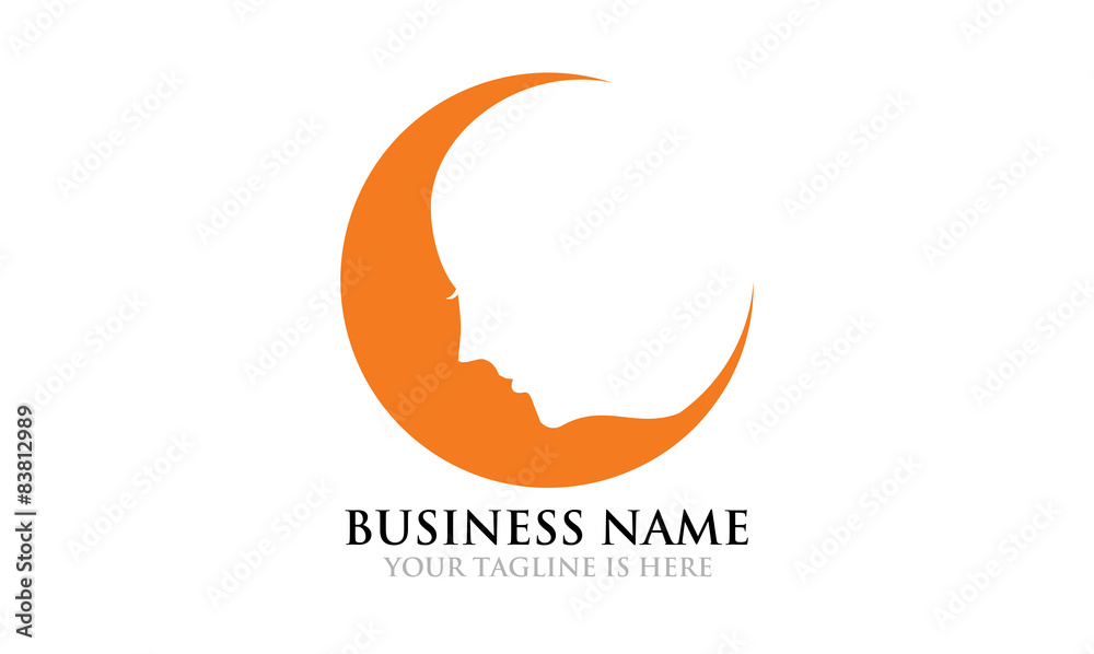 Obraz premium Crescent Moon Sleep Therapy Logo