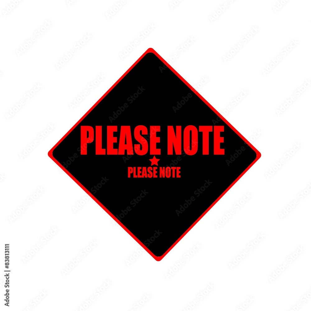 Please note red stamp text on black background Please note red stamp text on black background