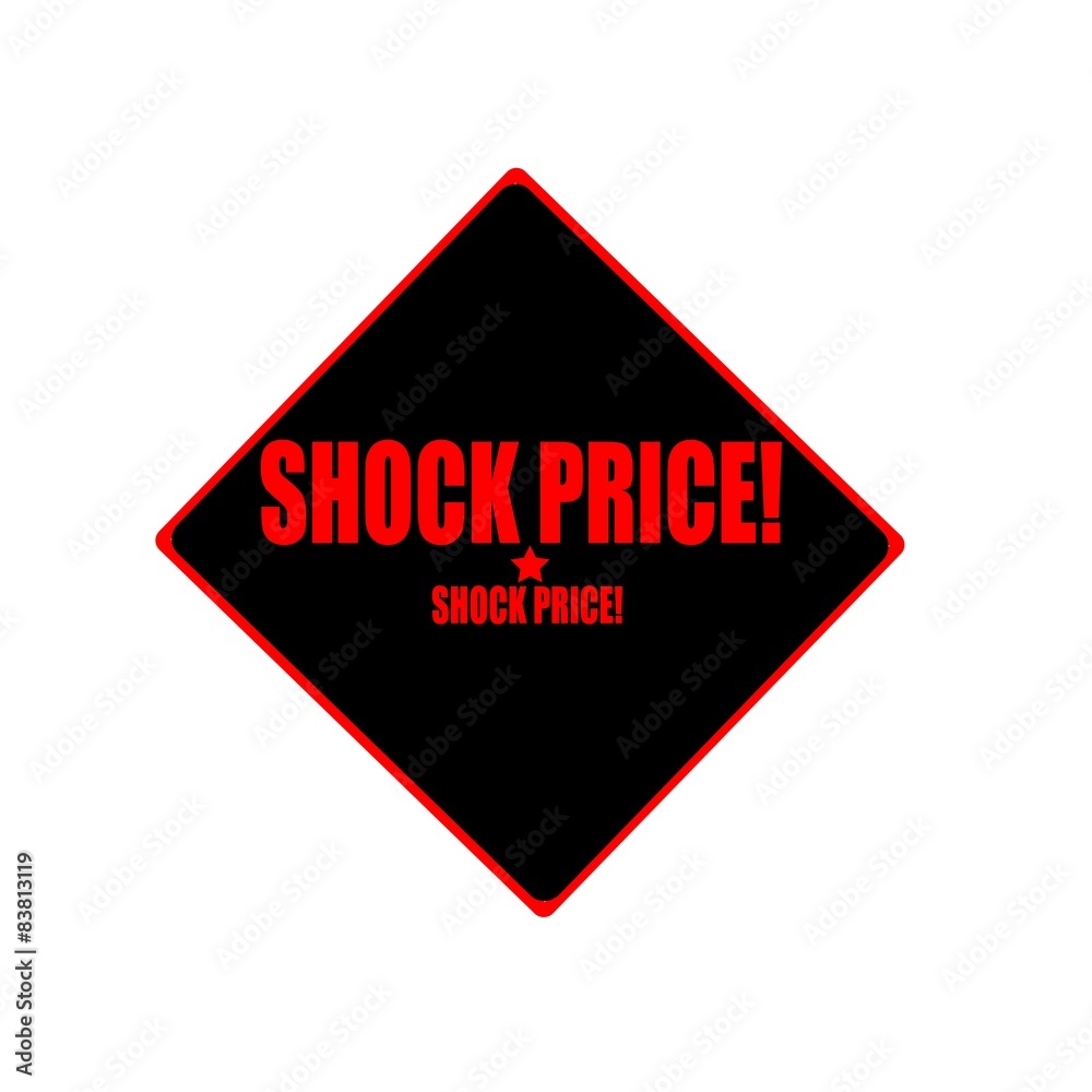 Shock price red stamp text on black background Shock price red stamp text on black background