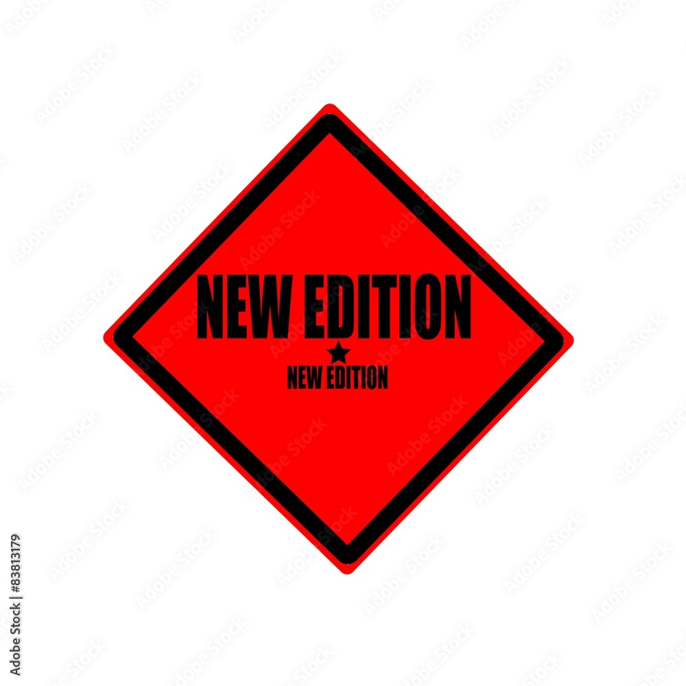 New edition black stamp text on red background New edition black stamp text on red background