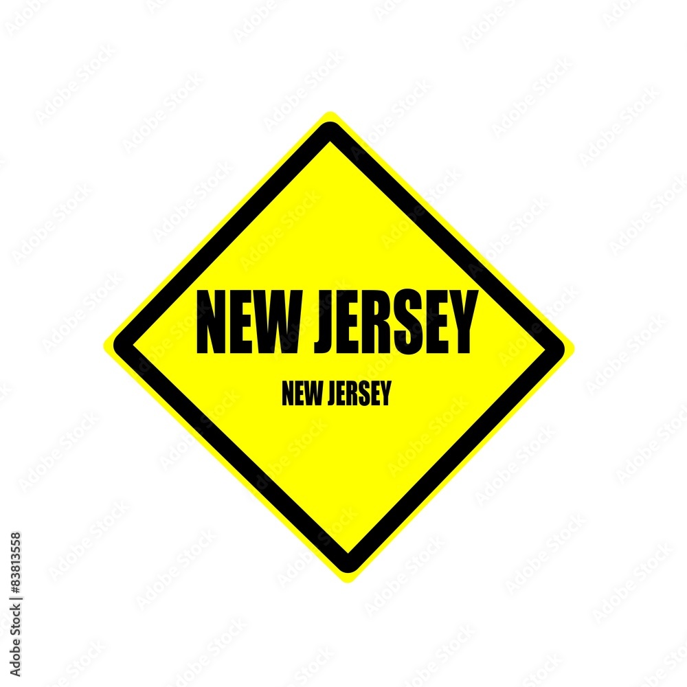 New jersey black stamp text on yellow background New jersey black stamp text on yellow background