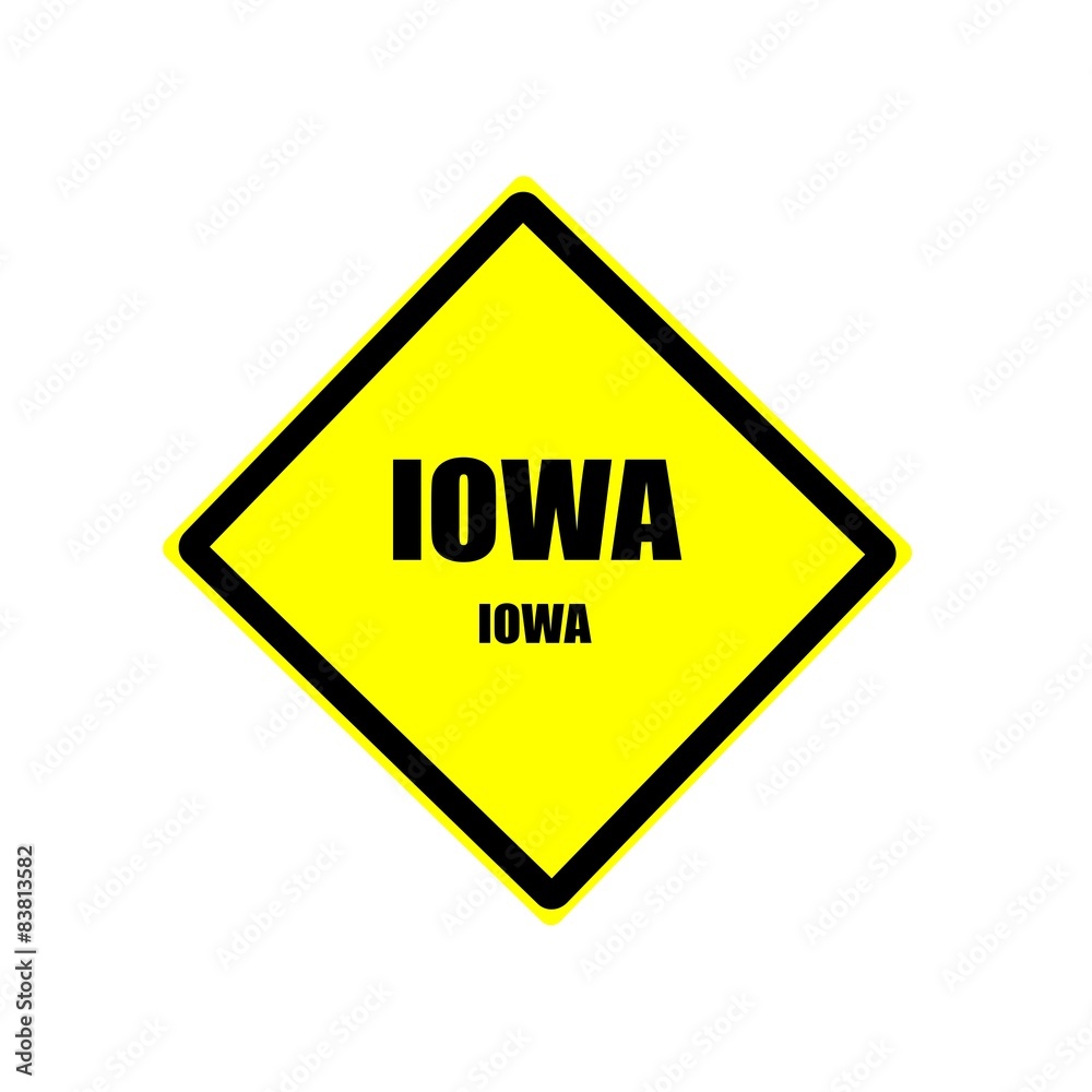 Iowa black stamp text on yellow background Iowa black stamp text on yellow background