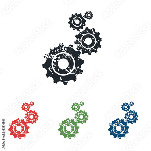 Gears grunge icon set