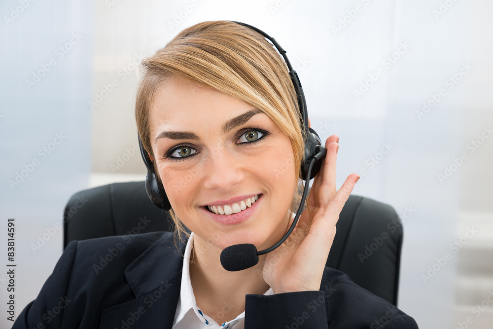Smiling Female Customer Service Representative Smiling Female Customer Service Representative