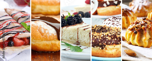 Delicious desserts collage