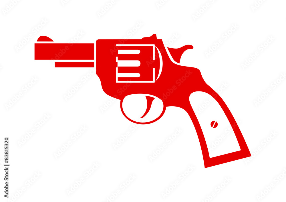 Revolver vector icon on white background Revolver vector icon on white background