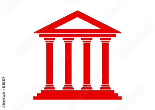 Historical building icon on white background