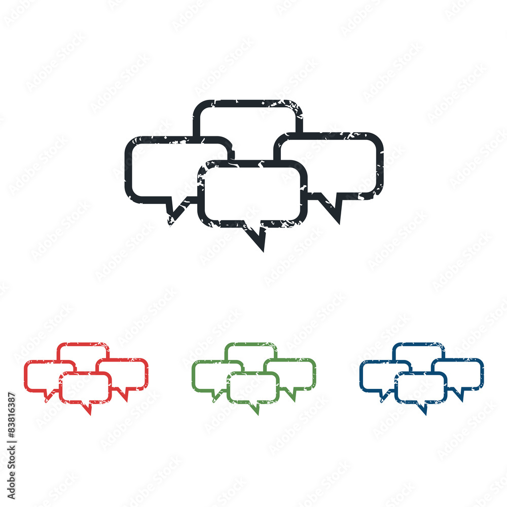 Conference grunge icon set