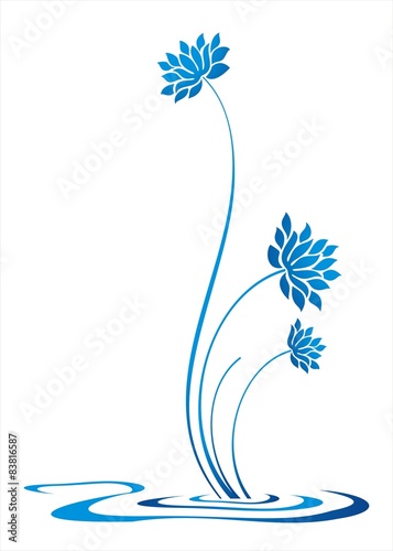 Fototapeta Naklejka Na Ścianę i Meble -  water lilies, wedding card design, India