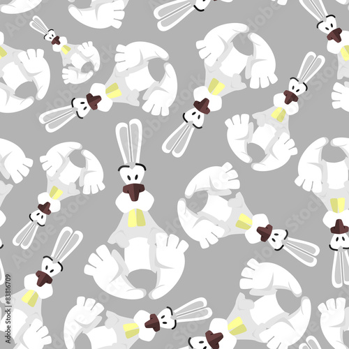 Seamless pattern with bunnies. Background of  animals. Funny rab