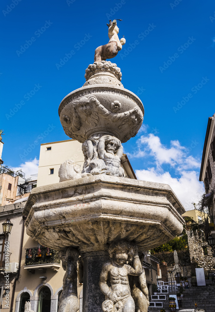 Old Fountain by Vincenzo Cacopardo in Taormina
