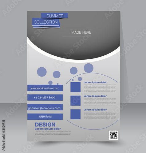Flyer template. Business brochure. Editable A4 poster