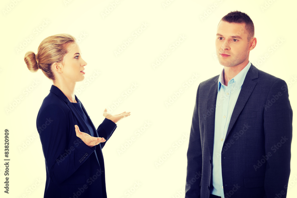Professional conversation between businesspeople Professional conversation between businesspeople