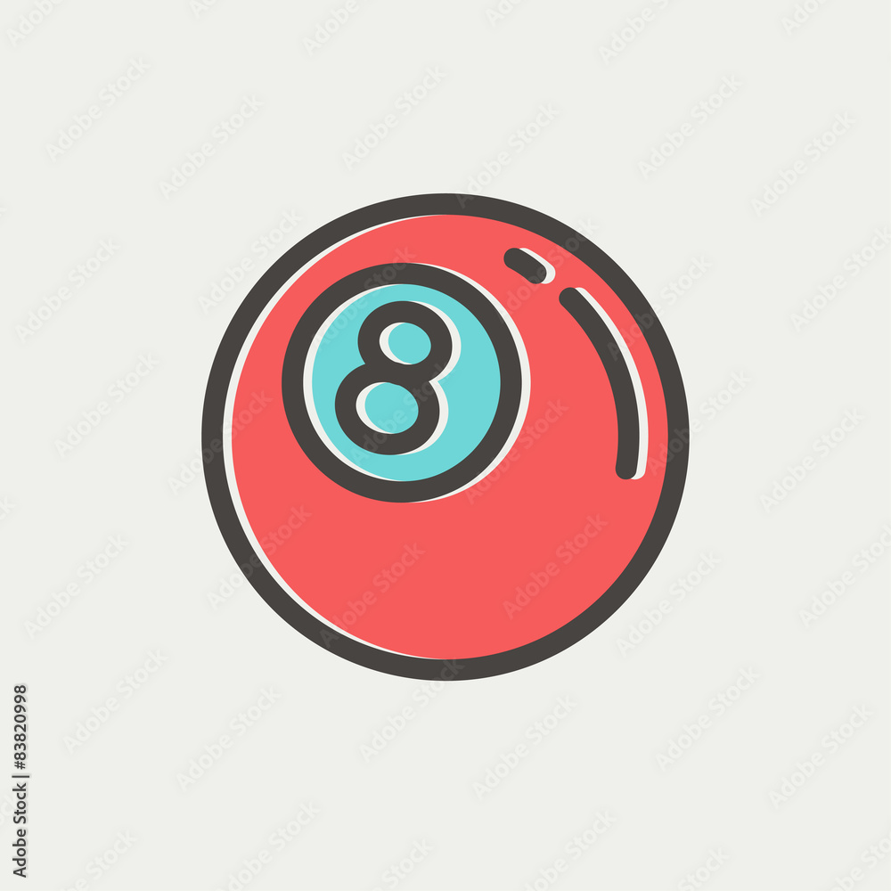 Billiard ball thin line icon Billiard ball thin line icon