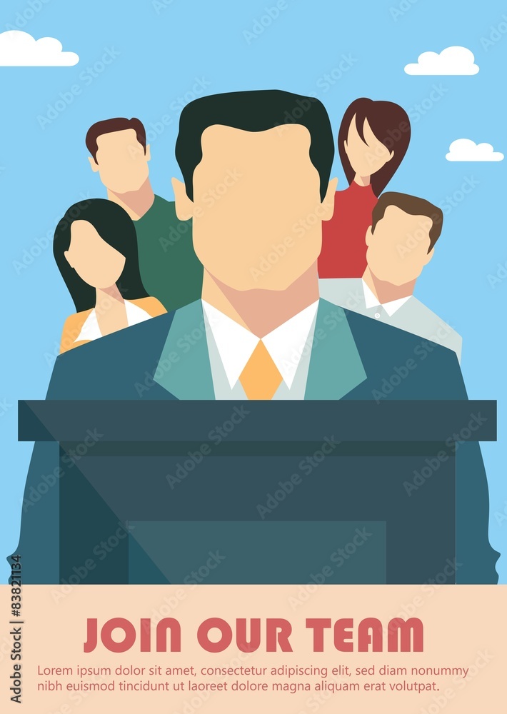 Business team presentation concept, team work success concept