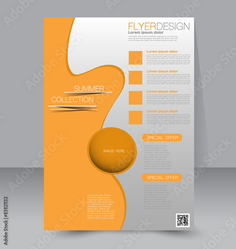 Flyer template. Business brochure. Editable A4 poster