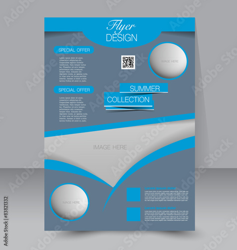 Flyer template. Business brochure. Editable A4 poster
