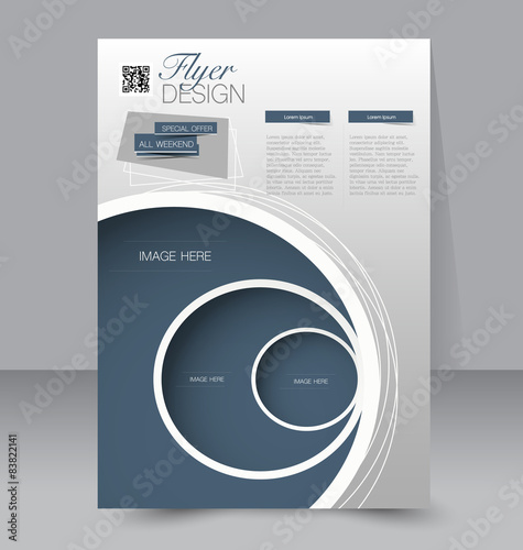 Flyer template. Business brochure. Editable A4 poster