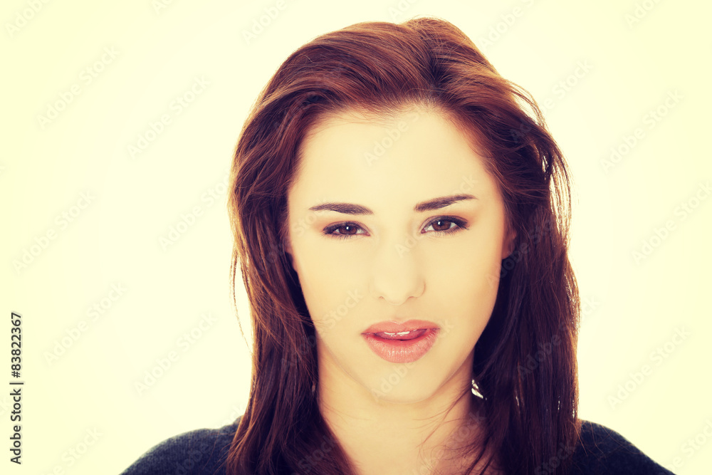 Fototapeta premium Woman looking angry