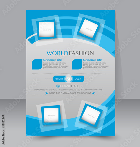Flyer template. Business brochure. Editable A4 poster