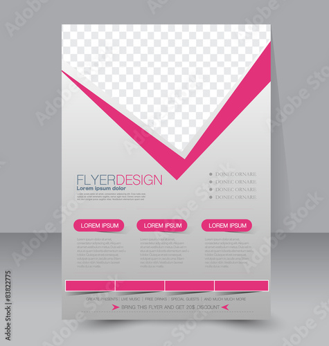 Flyer template. Business brochure. Editable A4 poster