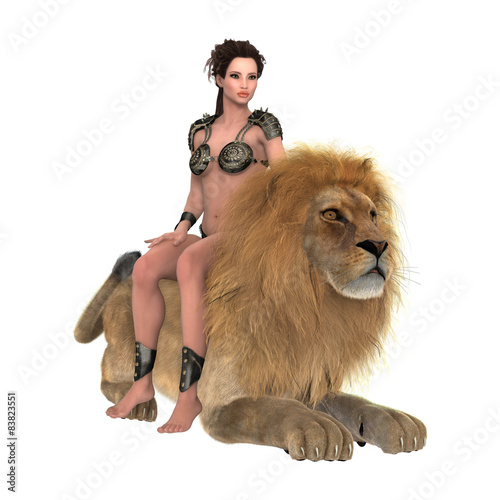 Fototapeta Naklejka Na Ścianę i Meble -  Lady and Lion