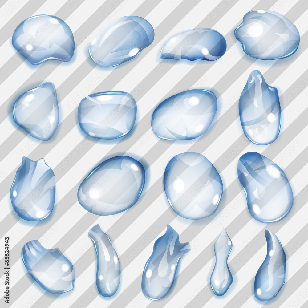 Transparent light blue drops. Transparency only in vector file Transparent light blue drops. Transparency only in vector file