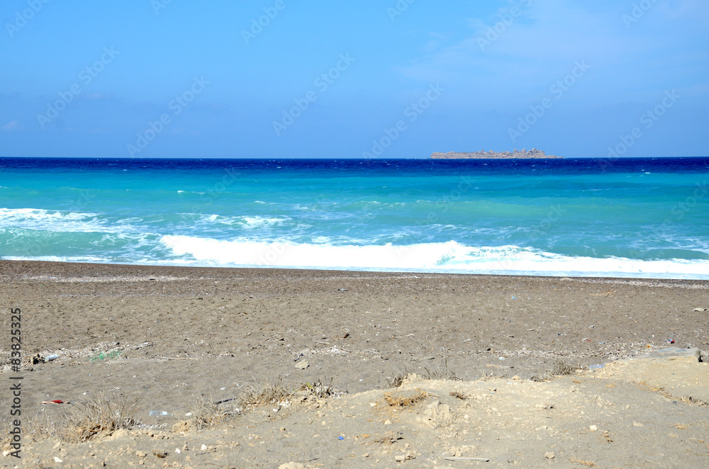 Beach surrounding Rhodes city