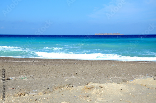 Beach surrounding Rhodes city