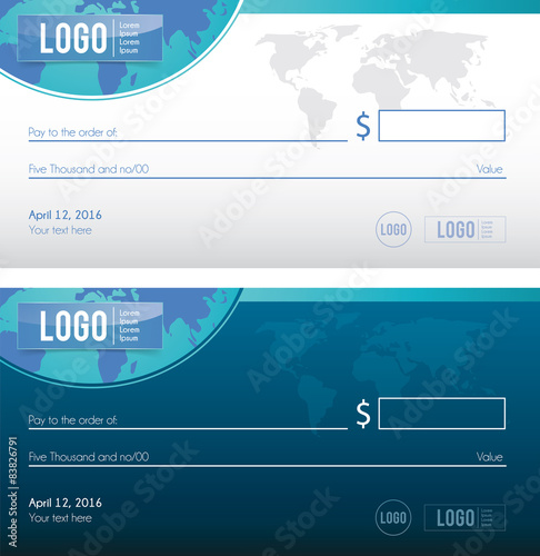 Bank check illustration design, cheque vector