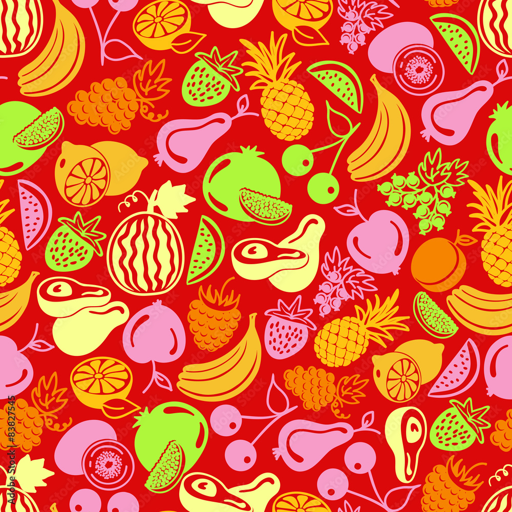 seamless pattern vector fruits and berries icons seamless pattern vector fruits and berries icons