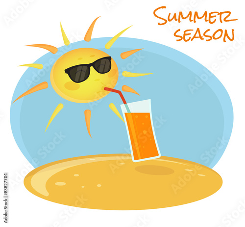 Summer sun drinking orange cocktail