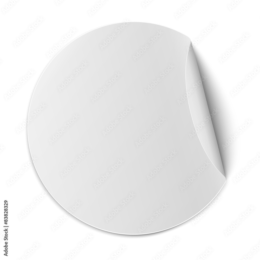 Vector round paper sticker with bent edge isolated on white Vector round paper sticker with bent edge isolated on white