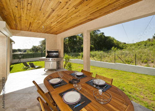 table under patio