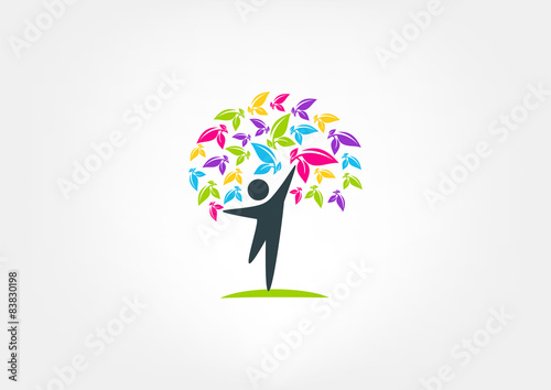  tree children education symbol,  imagination growth design