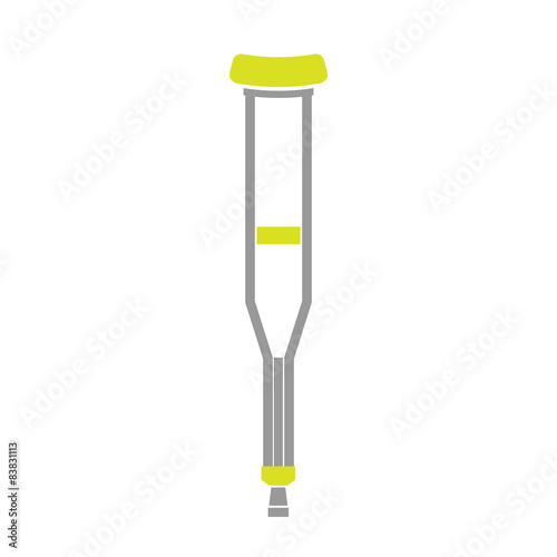 Obraz na plátne Flat Icon of Crutch Isolated on White Background