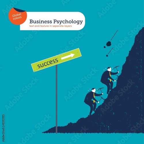 Fotografie Businessmen climbing the mountain of success.
