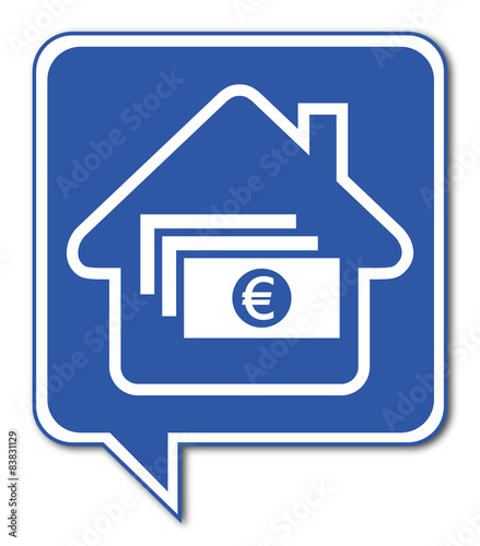 Logo maison et billets.