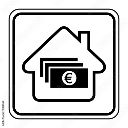 Logo maison et billets.