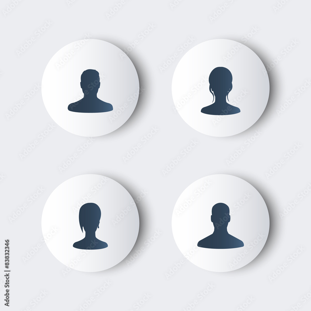 Avatars, profile round modern icons, vector, eps10 Avatars, profile round modern icons, vector, eps10