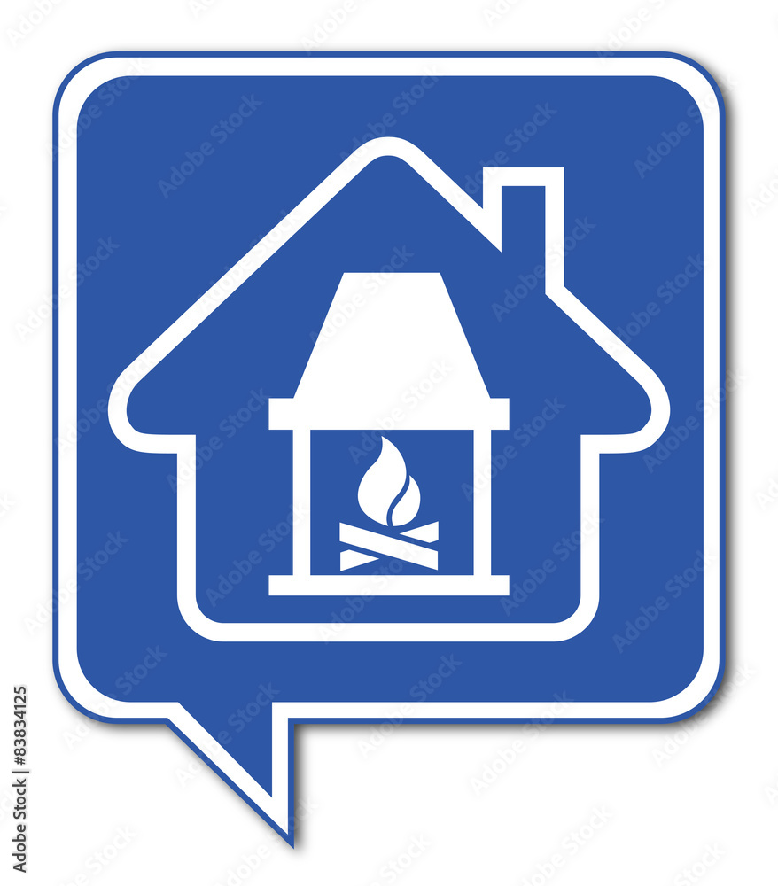 Logo maison et cheminée. Logo maison et cheminée.
