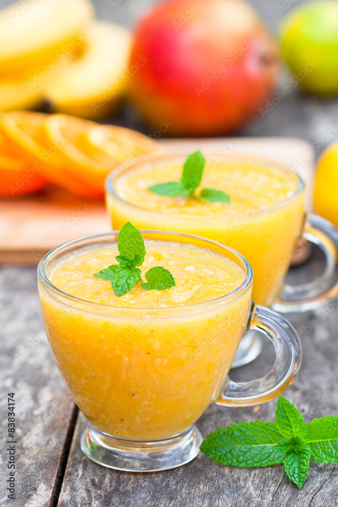 fresh healthy pulpy juice with orange fruits and vegetables fresh healthy pulpy juice with orange fruits and vegetables