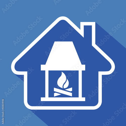 Logo maison et cheminée.