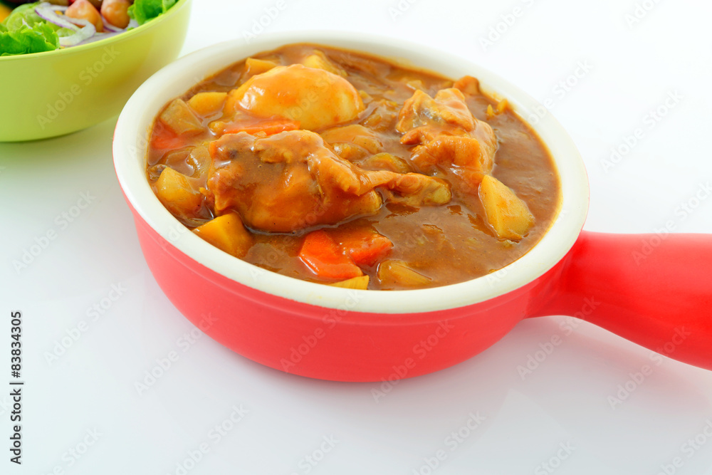 美味しそうなカレーとサラダ 美味しそうなカレーとサラダ