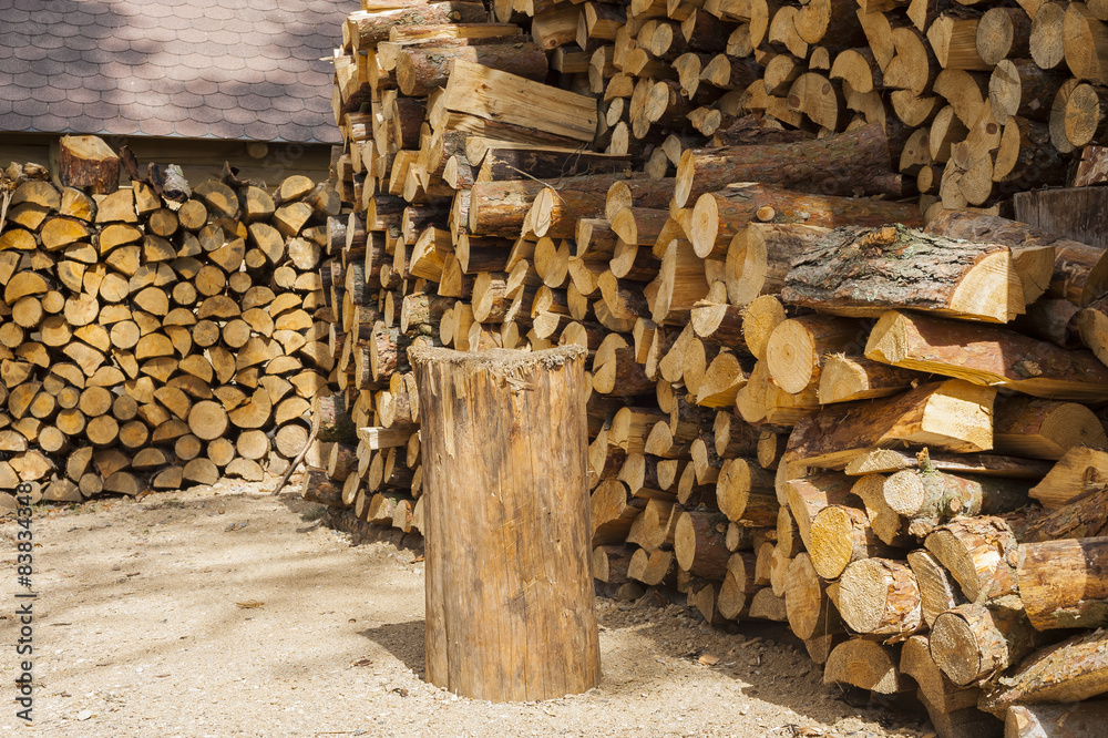 Wood for fireplaces.