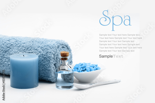 Blue spa concept isolated on white