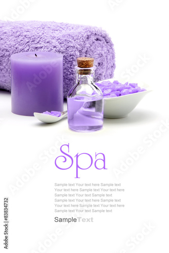 Purple spa concept isolated on white