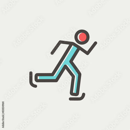 Running man thin line icon